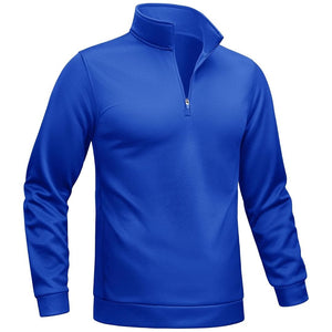 TACVASEN Blue Men's Quarter Zip Pullover Sweatshirts Lightweight Fleece Lined