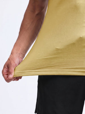 TACVASEN Beige Men's Quick Dry Compression Tank Top