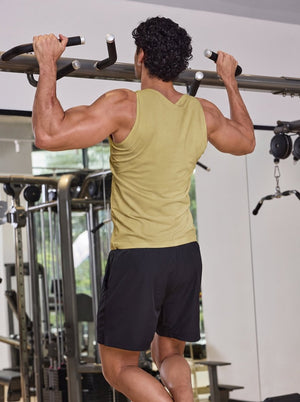 TACVASEN Beige Men's Quick Dry Compression Tank Top