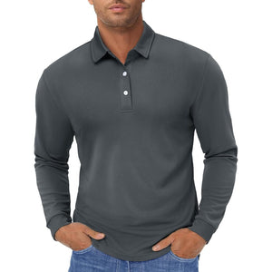 Men's Quick-Dry Long Sleeve Polo Shirt for Golf & Work - google men long sleeve