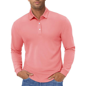 Men's Quick-Dry Long Sleeve Polo Shirt for Golf & Work - google men long sleeve