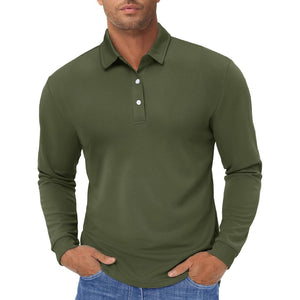 Men's Quick-Dry Long Sleeve Polo Shirt for Golf & Work - google men long sleeve
