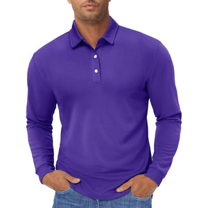 Men's Quick-Dry Long Sleeve Polo Shirt for Golf & Work - google men long sleeve