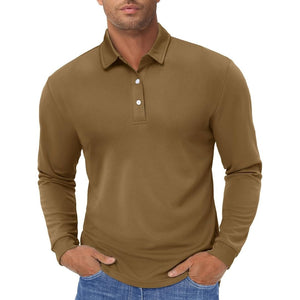 Men's Quick-Dry Long Sleeve Polo Shirt for Golf & Work - google men long sleeve