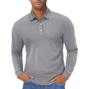 Men's Quick-Dry Long Sleeve Polo Shirt for Golf & Work - google men long sleeve