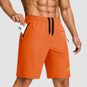 TACVASEN Orange Men's Quick Dry Lightweight Water Resistant Running Shorts