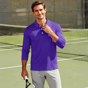 Men's Quick-Dry Long Sleeve Polo Shirt for Golf & Work - google men long sleeve