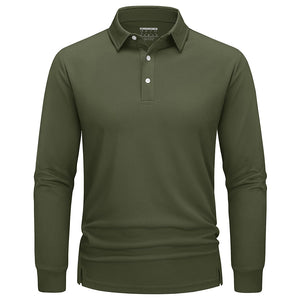 Men's Quick-Dry Long Sleeve Polo Shirt for Golf & Work - google men long sleeve