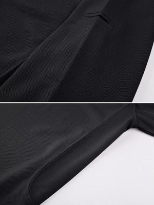 TACVASEN Black Quick Dry Tactical Polo Top Short Sleeve Shirt