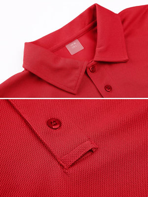 TACVASEN Black Quick Dry Tactical Polo Top Short Sleeve Shirt
