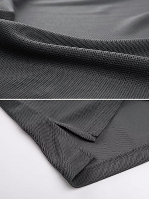 TACVASEN Black Quick Dry Tactical Polo Top Short Sleeve Shirt
