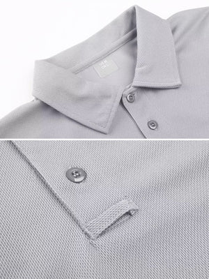 TACVASEN Black Quick Dry Tactical Polo Top Short Sleeve Shirt