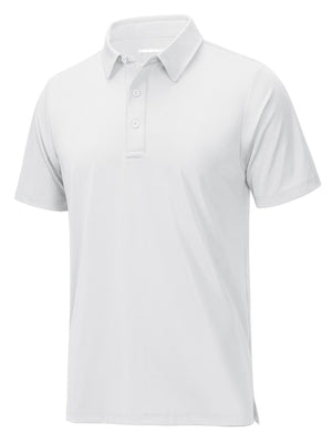 TACVASEN White Men's Quick Dry Short Sleeve Polo Shirts