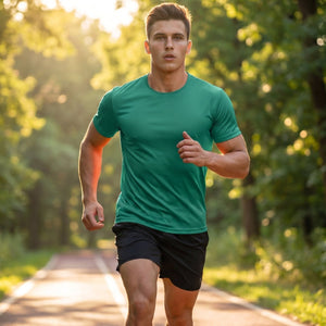TACVASEN Emerald Green Men's Quick - Dry Sun Protection Rash Guard T-Shirts