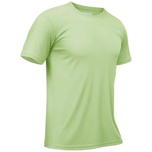 TACVASEN Light Green Men's Quick - Dry Sun Protection Rash Guard T-Shirts