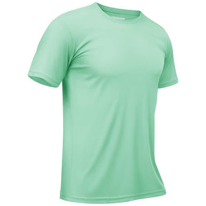 TACVASEN Mint Green Men's Quick - Dry Sun Protection Rash Guard T-Shirts