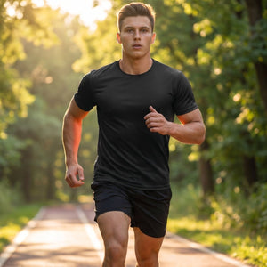 TACVASEN Black Men's Quick - Dry Sun Protection Rash Guard T-Shirts