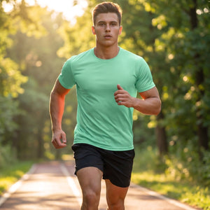 TACVASEN Mint Green Men's Quick - Dry Sun Protection Rash Guard T-Shirts