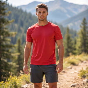 TACVASEN Tomato Red Men's Quick - Dry Sun Protection Rash Guard T-Shirts