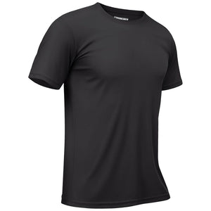 TACVASEN Black Men's Quick - Dry Sun Protection Rash Guard T-Shirts