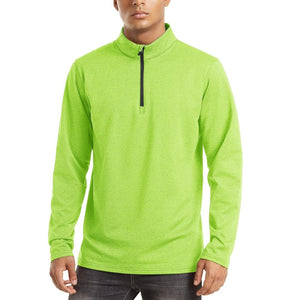TACVASEN Green Men's Quarter Zip Thermal Fleece Lined Pullover Sweatshirt