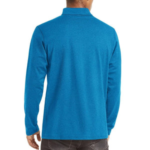 TACVASEN Sea Blue Men's Quarter Zip Thermal Fleece Lined Pullover Sweatshirt