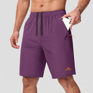 TACVASEN Purple Red Men's Running Workout Shorts Quick Dry with Pockets