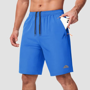 TACVASEN Color Blue Men's Running Workout Shorts Quick Dry with Pockets