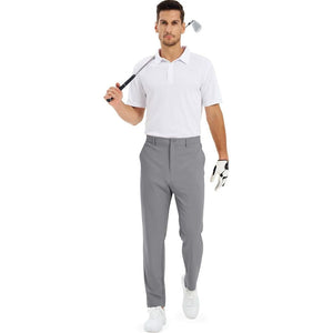 TACVASEN Light Grey Men's Stretch & Lightweight Classic Fit Golf Pants