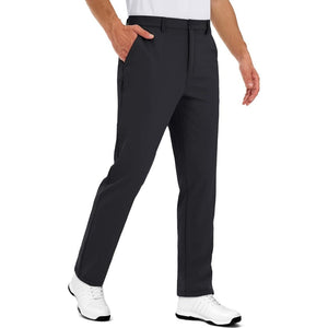 TACVASEN Black Men's Stretch & Lightweight Classic Fit Golf Pants