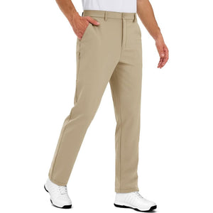 TACVASEN Khaki Men's Stretch & Lightweight Classic Fit Golf Pants
