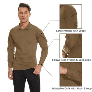 TACVASEN Navy Men's Tactical Military Long Sleeves Shirt