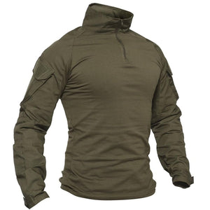 TACVASEN Army Green Men's Tactical Military Long Sleeves Shirt