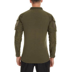 TACVASEN Army Green Men's Tactical Military Long Sleeves Shirt