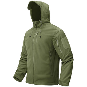 TACVASEN Army Green Men's Tactical Fleece Jacket Hoodie Winter Down Jackets