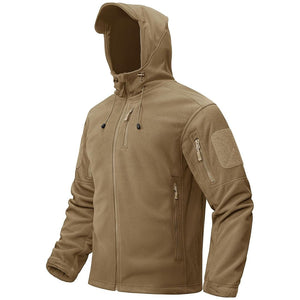 TACVASEN Sand Men's Tactical Fleece Jacket Hoodie Winter Down Jackets