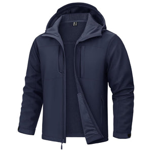 TACVASEN Navy Tactical Softshell Jacket Hooded Waterproof Coat