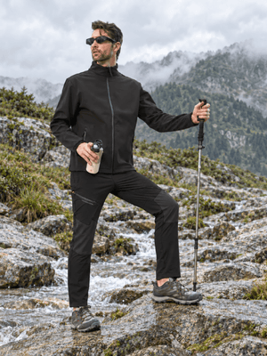 TACVASEN Black Men's Trouser Quick Dry Walking Hiking Work Pant