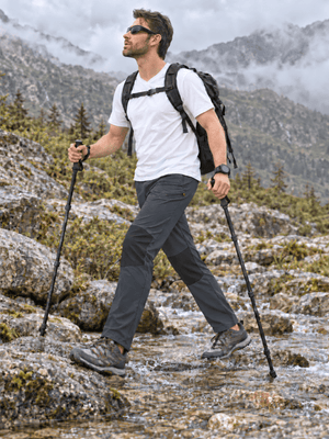 TACVASEN Dark Grey Men's Trouser Quick Dry Walking Hiking Work Pant