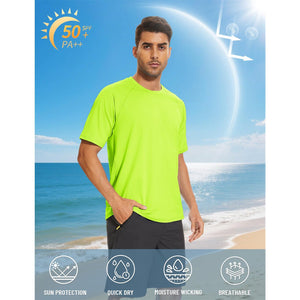 TACVASEN Blue Men's UPF 50+ Breathable Quick - Dry Outdoor Swim T-Shirt