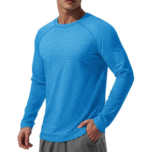 TACVASEN Blue UPF 50+ Fishing Swim Long Sleeve Shirts