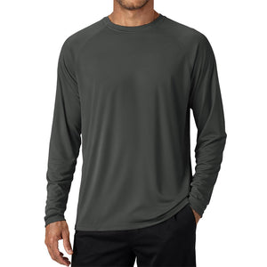 Men's UPF 50+ Long Sleeve Quick Dry Sun Protection Shirt Dark Grey