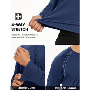 Men's UPF 50+ Long Sleeve Quick Dry Sun Protection Shirt Navy