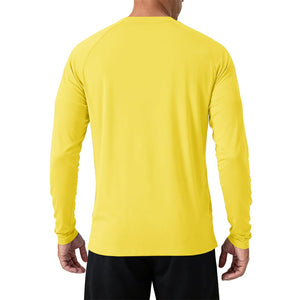 Men's UPF 50+ Long Sleeve Quick Dry Sun Protection Shirt Yellow
