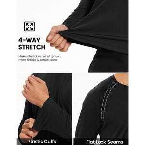 Men's UPF 50+ Long Sleeve Quick Dry Sun Protection Shirt Black