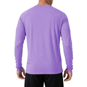 Men's UPF 50+ Long Sleeve Quick Dry Sun Protection Shirt Light Purple