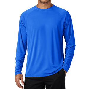 Men's UPF 50+ Long Sleeve Quick Dry Sun Protection Shirt Sapphire Blue
