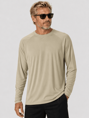 TACVASEN Dull Cyan Men's UPF 50+ Long Sleeve Quick Dry Sun Protection Shirt