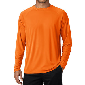 Men's UPF 50+ Long Sleeve Quick Dry Sun Protection Shirt Orange