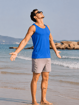 TACVASEN Azure Men's UPF 50+ Moisture Wicking Sports Vests